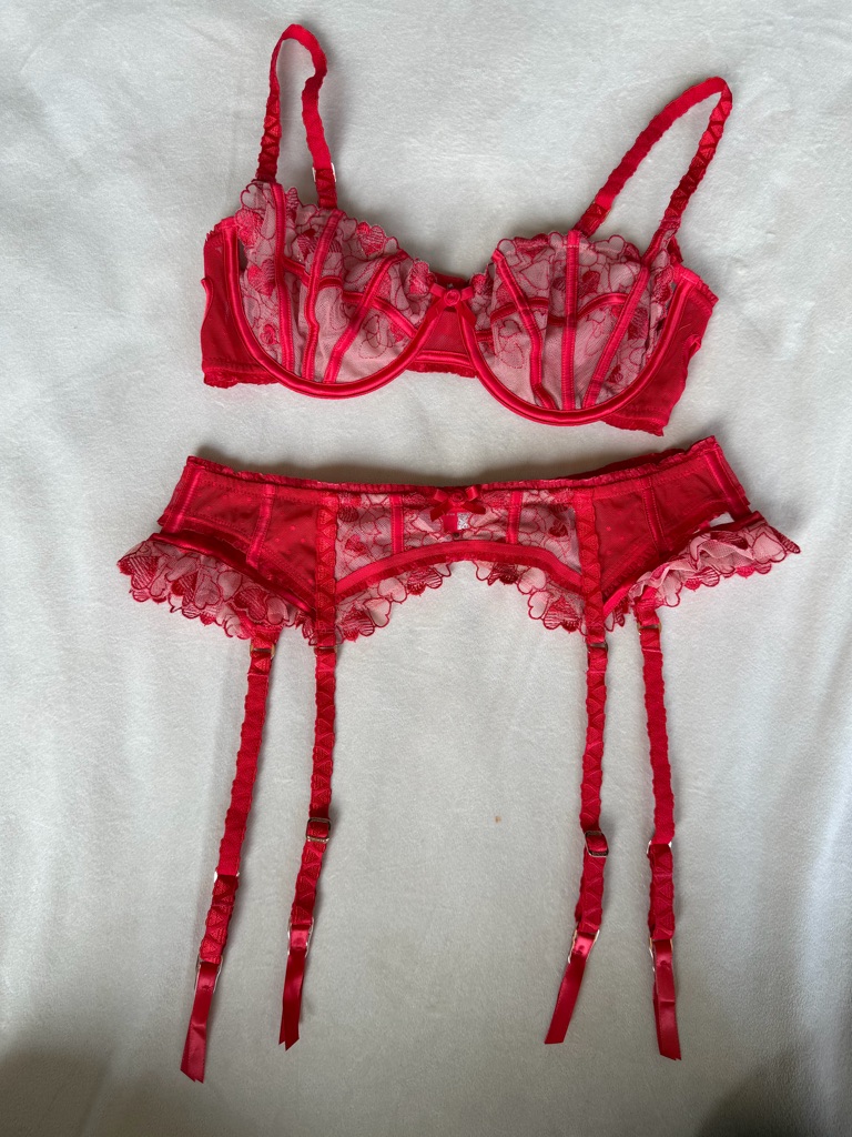 Isadora Lounge Intimate Valentine Set Like New Bra Size 34c String Size M — image 6 of 8